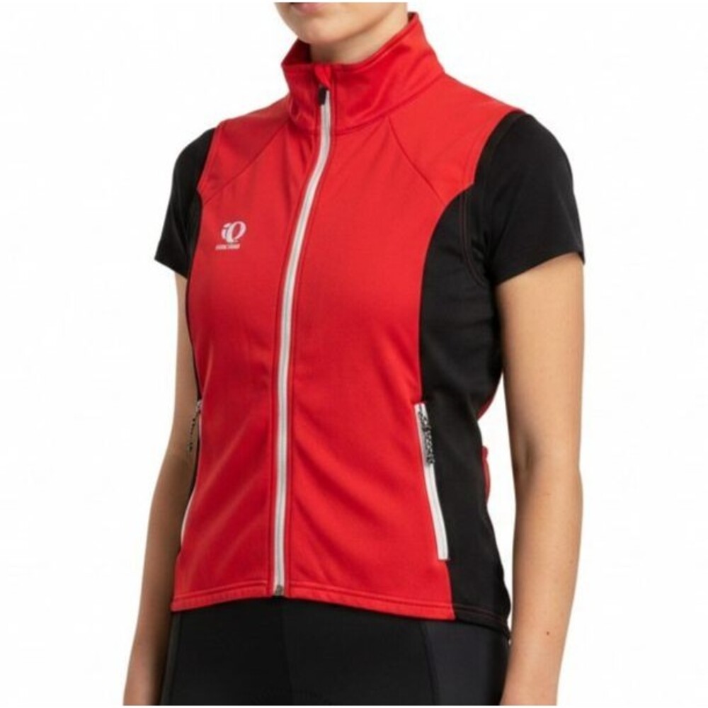 Pearl Izumi Softshell Vest Women XL Red Sleeveless Cycling Full Zip Y2K Vintage